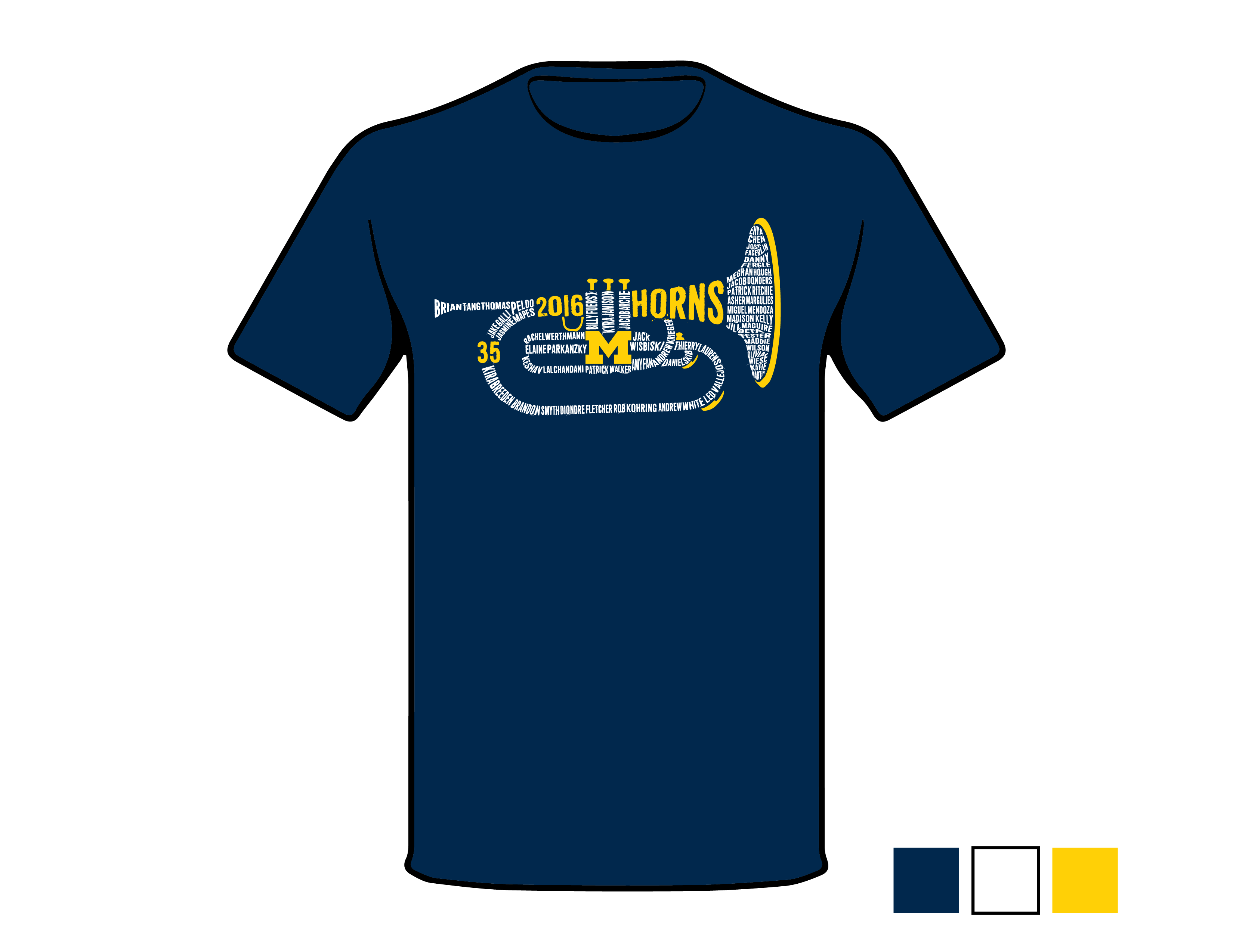 Design with traditional University of Michigan school colors and white